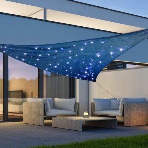Zonnedoek met 100 LED's - Blauw - 3,6 x 3,6 x 3,6M