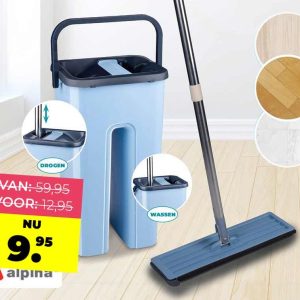 Alpina Flat Mop Met Emmer 360° Draaibaar
