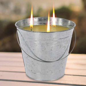 XL Citronella Kaars In Metalen Emmer