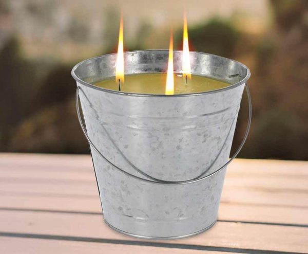 XL Citronella Kaars In Metalen Emmer