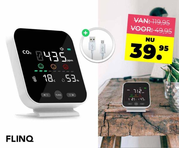FlinQ Draadloze CO2 Meter