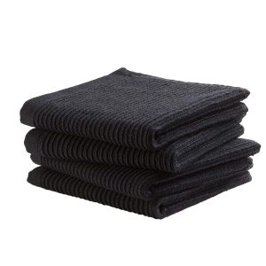 DDDDD Vaatdoek Basic Katoen Zwart - 4 stuks