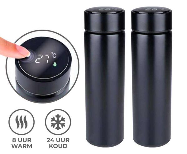 Digitale Thermosfles Zwart