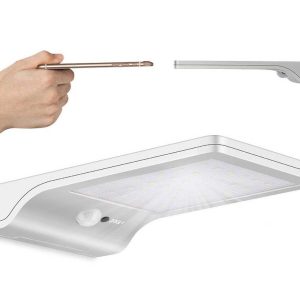Ultra Dunne Solar Buitenlamp Met Sensor Zilver