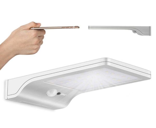 Ultra Dunne Solar Buitenlamp Met Sensor Zilver