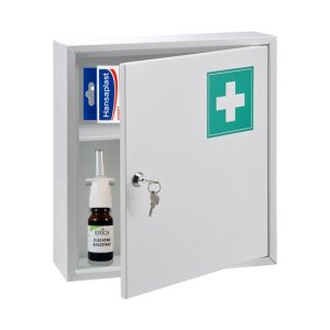 Medicijnenkastje van staal en slot
