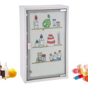 HI Medicijnenkastje - Inclusief slot & Print - Staal