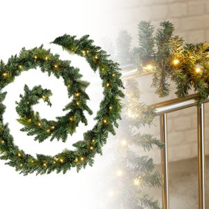 Kerstslinger met verlichting - 270 cm