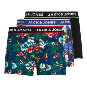 Jack & Jones Boxershorts JACFLOWER Trunks 3-pack Zwart / Navy