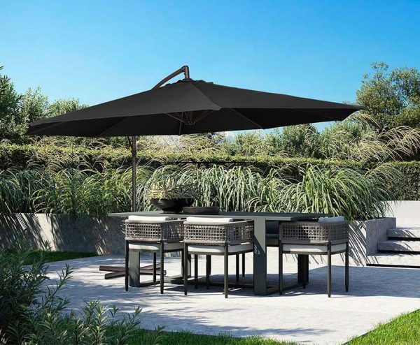 Luxe XXL Zweefparasol 3 Meter Zwart