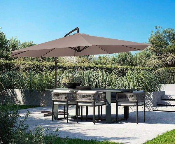Luxe XXL Zweefparasol 3 Meter Taupe