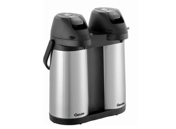 Thermoskan met pomp RVS - 2 thermoskannen in 1 apparaat - 2 x 2L