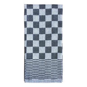 10-pack Theedoeken - Ruitkatoen - 45x70cm - Zwart