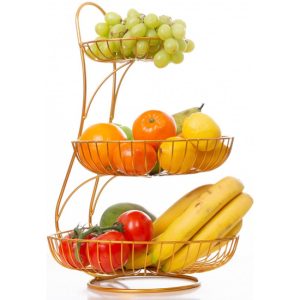 Ynona Fruitschaal - 3 Laags - Goud - Fruitmand