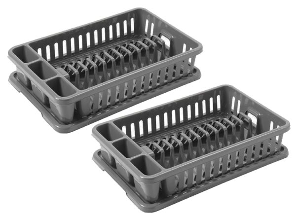 Hoffmans Afdruiprek - 37x46x8 cm - Grijs - 1+1 Gratis
