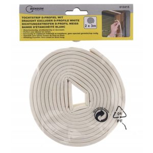 Benson Tochtstrip D-Profiel 2 x 3 meter - Wit