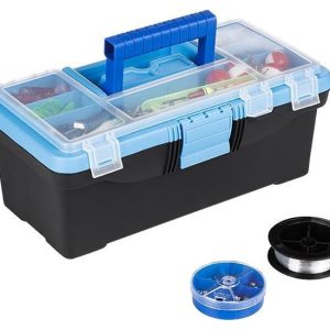 HI Viskoffer - 42 delige set - Blinkers/Lood - 32x18x13cm - Blauw