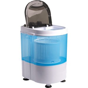 Nexxt Mini wasmachine met centrifuge - Campingwasmachine - Enkele trommel - Voor 3KG was - Wit/Blauw