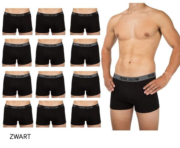 12-Pack Pierre Calvini Boxershorts-Zwart-XL