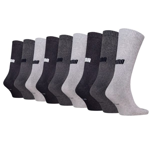 Puma Sportsokken Cushioned New Generation 9-pack Grey Melange-35/38