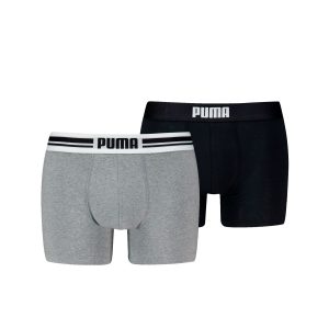 Puma Boxershorts Everyday Placed Logo 2-pack Grey Melange / Black-M