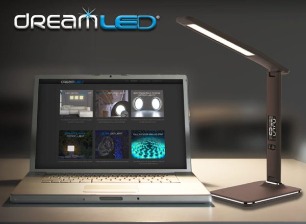 Dreamled LED Bureaulamp - Dimbaar - Bruin/Zwart Lederen Look