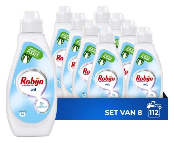 8x700ml Robijn Wasmiddel Wit