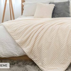 Ridgeline Sherpa Fleece Deken-Crème-130 x 150 cm