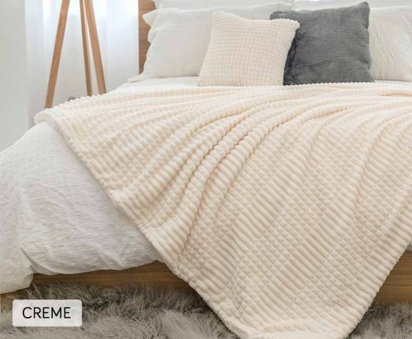Ridgeline Sherpa Fleece Deken-Crème-130 x 150 cm