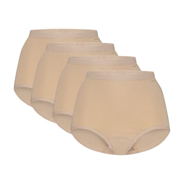 Ten Cate Basics Organic Cotton Stretch High Waist Slip 4-pack Beige-XL