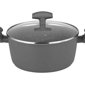 Michelino Braadpan 24cm - Hendels - Glazen Deksel - Grijs
