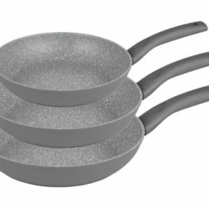 Michelino Pannenset - 20/24/28 CM ⌀ - Alle Warmtebronnen - Vaatwasserbestendig - Grijs