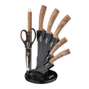 Schäfer Messenblok 8-delig - Messenset met schaar - Maple wood