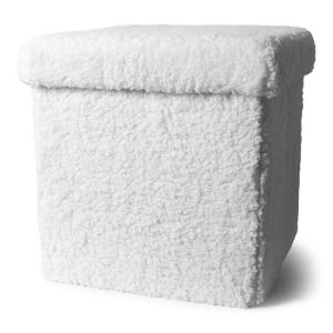 SENZA Poef met opbergruimte - Opvouwbaar - Teddy - Wit