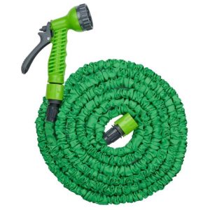Kinzo Flexibele Tuinslang 10M - Incl. Opzetstuk - Sproeikop met 7 Spraystanden - Kunststof - Groen/Grijs