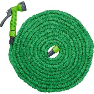 Kinzo Flexibele Tuinslang 20M - Incl. Opzetstuk - Sproeikop met 7 Spraystanden - Kunststof - Groen/Grijs