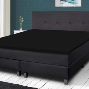 Hotel Home Collection Topper Hoeslaken 160 x 200 cm - Zwart