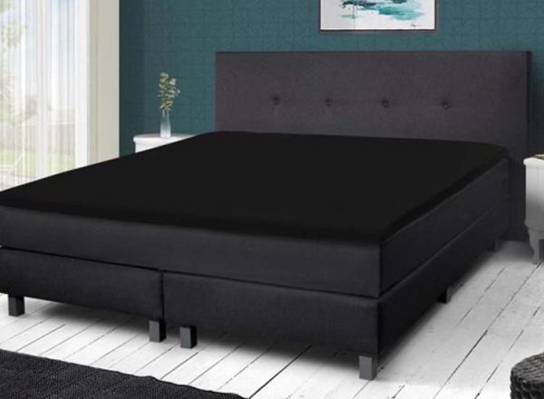 Hotel Home Collection Topper Hoeslaken 160 x 200 cm - Zwart