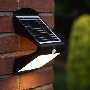 FlinQ Atalanta - Solar Wandlamp - Bewegingssensor - Zwart