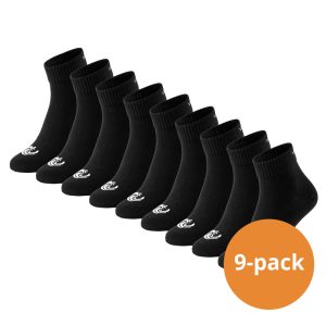 Vinnie-G Quartersokken 9-pack Zwart-43/46