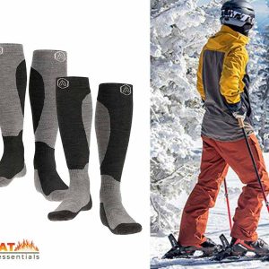 2-Pack Warme Wandel-/Skisokken Grijs