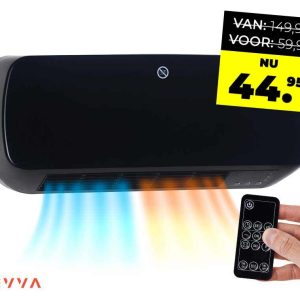 SEVVA® 2-in-1 Wandkachel 2000W Piano Black