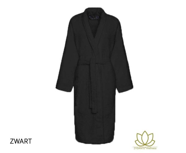 Wellness Zydante Badjas Van 100% Katoen-Zwart-S