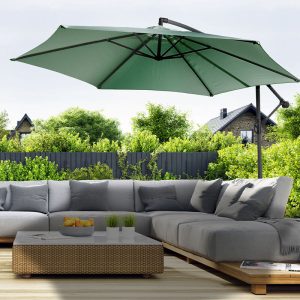 909 Outdoor Hangende Parasol met Hoes-Donkergroen