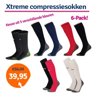Xtreme Compressie Sokken Hardlopen 6-pack Multi Red-39/42