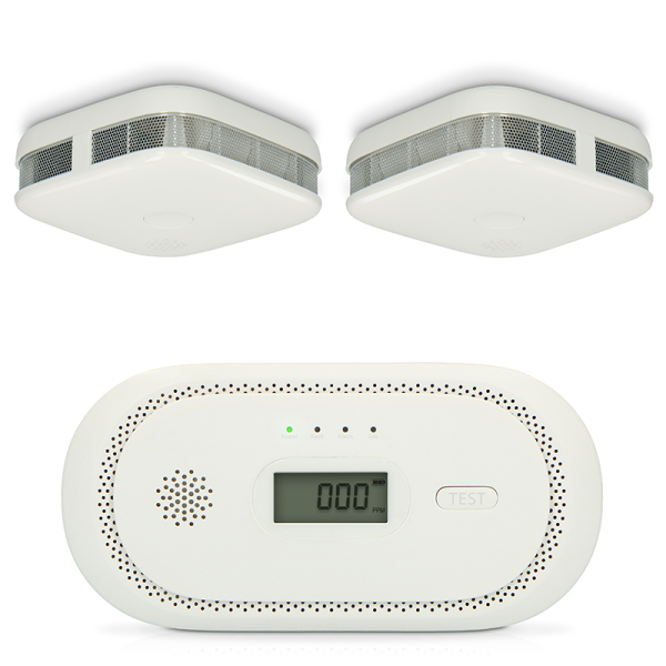 Duo-pack Alecto Rookmelder met CO-melder 10-jaars