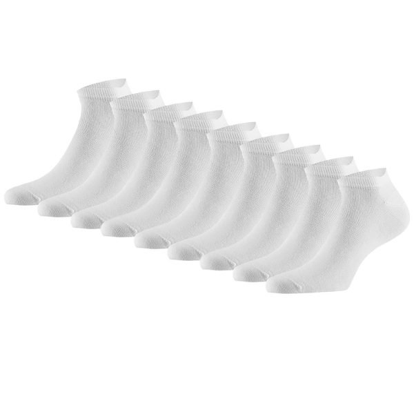 Apollo Sneakersokken Basic Bamboo Wit 9-pack-43/46
