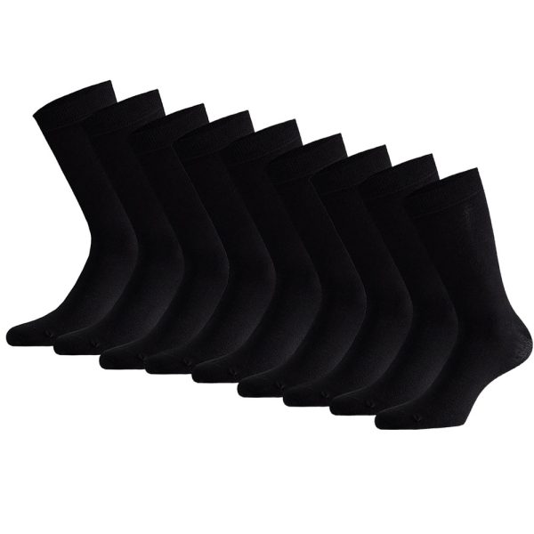 Apollo Sokken Basic Bamboo Zwart 9-pack-43/46