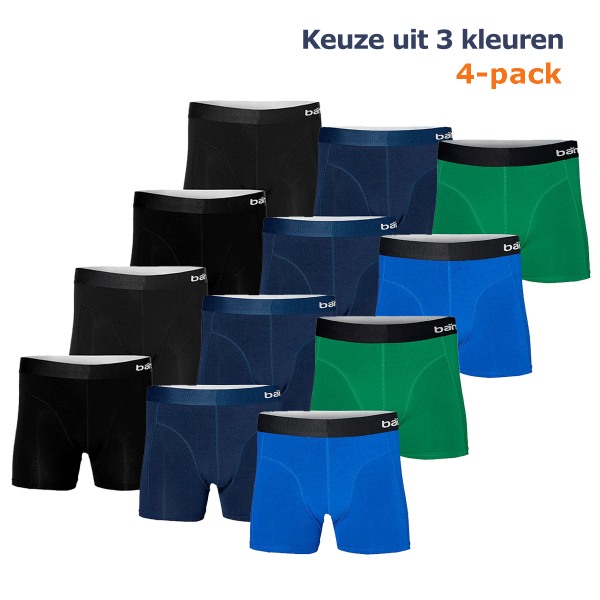 Apollo Boxershorts Heren Bamboo Basic Blue / Green 4-pack-XL