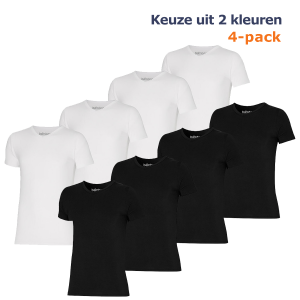 Apollo T-shirt Heren Bamboo Basic V-neck Zwart 4-pack-S